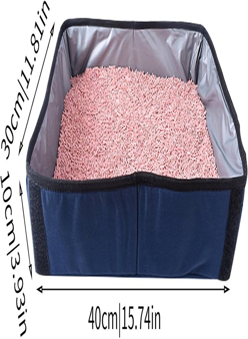 GGOOT Travel Litter Box for Cats,Collapsible Travel Litter Carrier Covered - Pet Carrier for Cats Litter, Litter Box, Waterproof Travel Litter Collection - Image 2