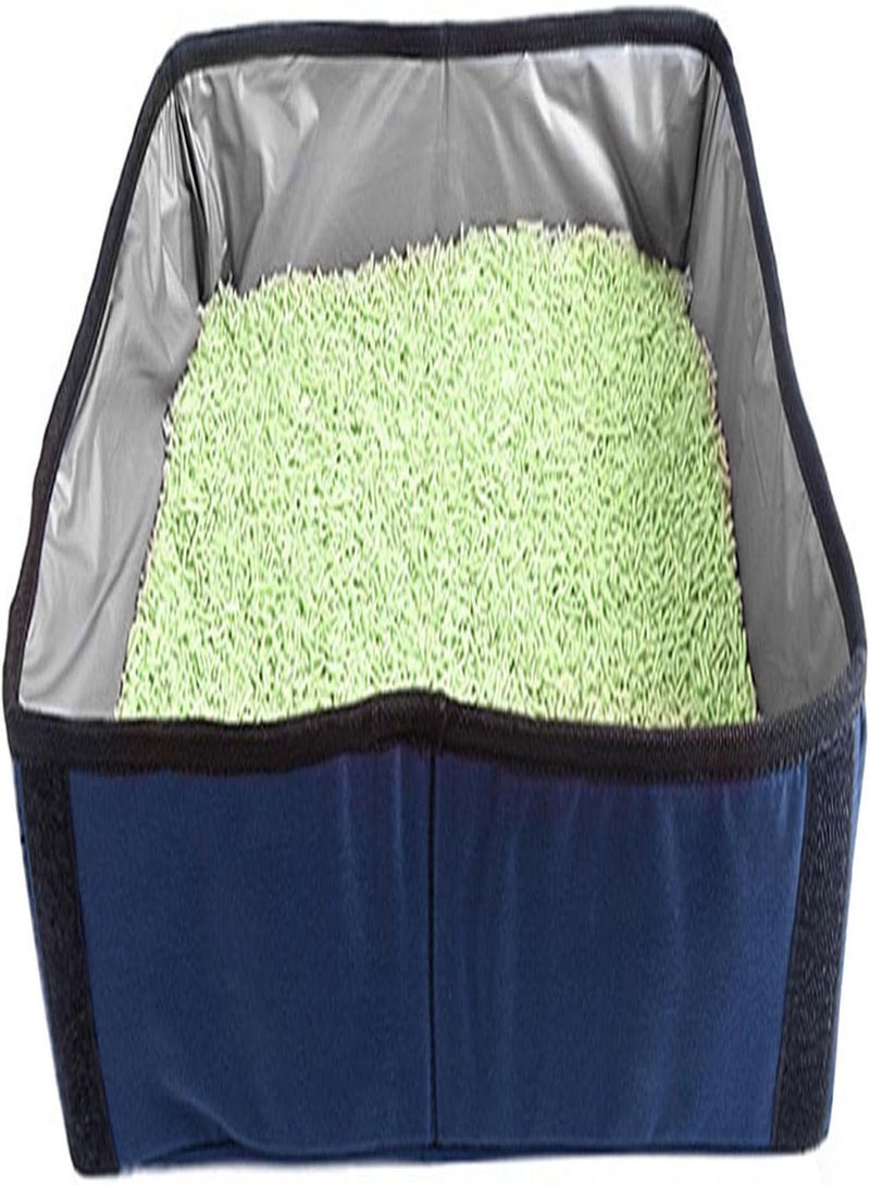 GGOOT Travel Litter Box for Cats,Collapsible Travel Litter Carrier Covered - Pet Carrier for Cats Litter, Litter Box, Waterproof Travel Litter Collection - Image 1