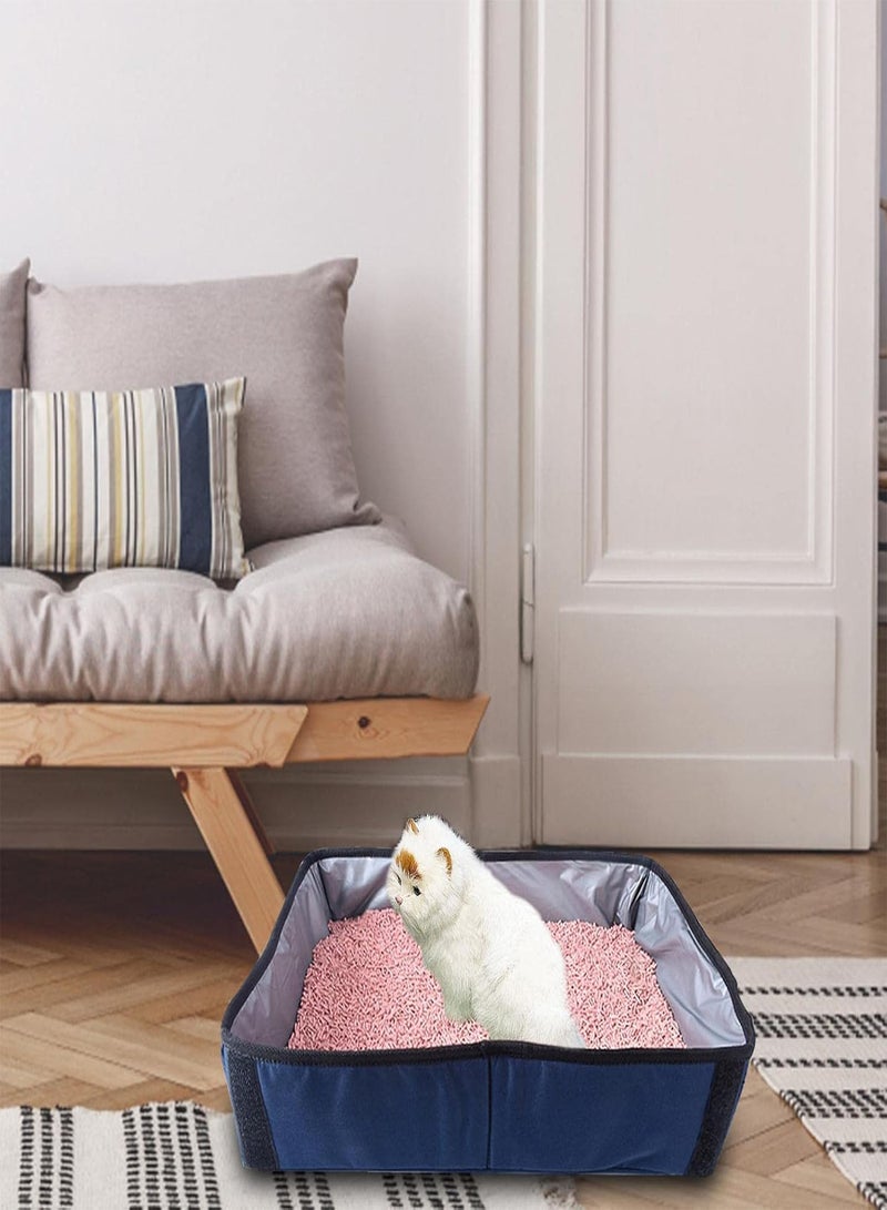 GGOOT Travel Litter Box for Cats,Collapsible Travel Litter Carrier Covered - Pet Carrier for Cats Litter, Litter Box, Waterproof Travel Litter Collection - Image 4