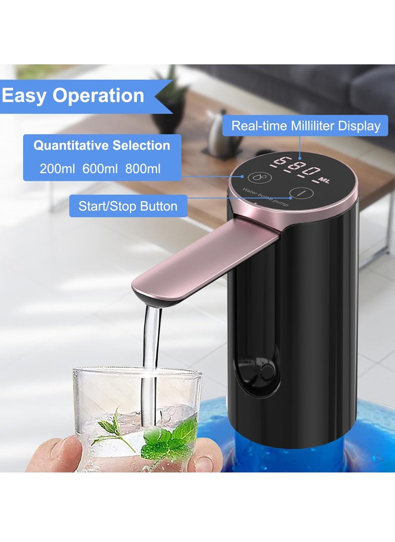 Alruht Foldable Automatic Water Dispenser Pump, 3 Quantitative Settings Drinking Water Pump with LED Display, USB Rechargeable Mini Water Pump  - Image 4