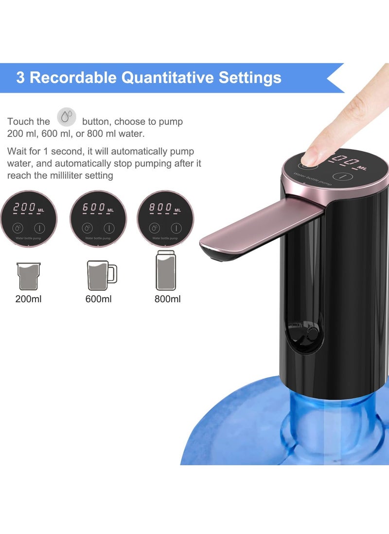 Alruht Foldable Automatic Water Dispenser Pump, 3 Quantitative Settings Drinking Water Pump with LED Display, USB Rechargeable Mini Water Pump  - Image 3
