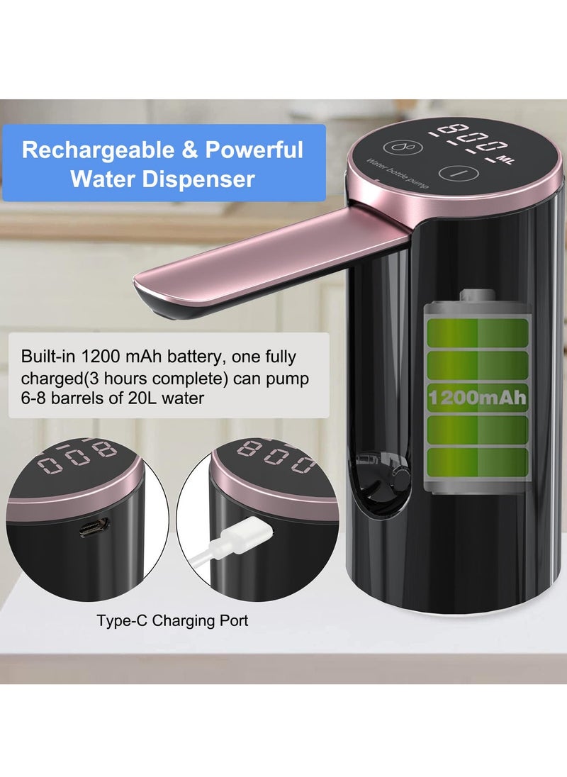Alruht Foldable Automatic Water Dispenser Pump, 3 Quantitative Settings Drinking Water Pump with LED Display, USB Rechargeable Mini Water Pump  - Image 5