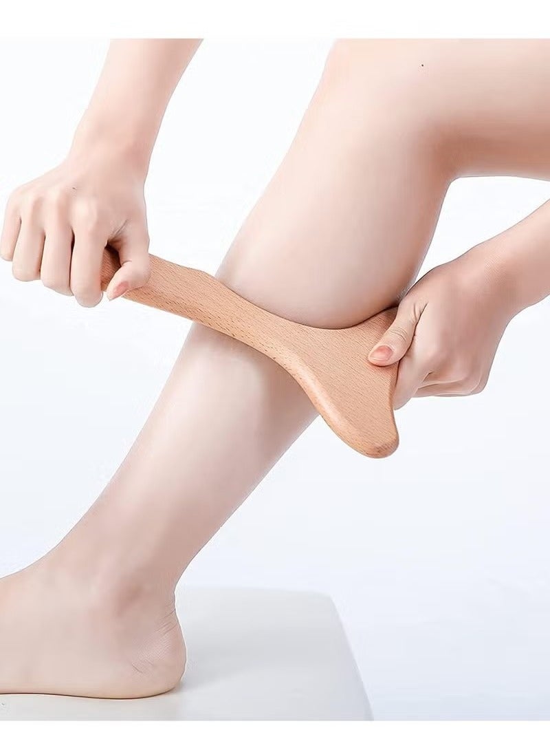 Hicomony Wood Therapy Massage Tool Wooden Lymphatic Drainage Massager One-Handed Body Sculpting Tool for Maderotherapy,Anti-Cellulite,Gua Sha,Muscle Release Pain Relief  - Image 5