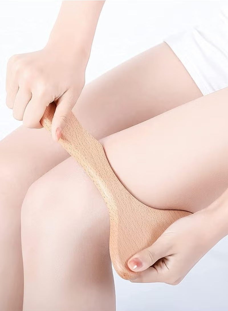 Hicomony Wood Therapy Massage Tool Wooden Lymphatic Drainage Massager One-Handed Body Sculpting Tool for Maderotherapy,Anti-Cellulite,Gua Sha,Muscle Release Pain Relief  - Image 4