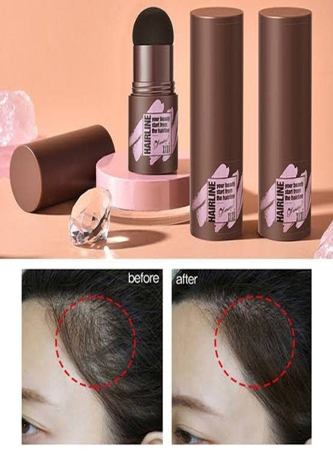 CELLEBII® Natural Shade Hairline Powder, Hair Shading Sponge Pen, Hairline Shadow Powder Stick, Quick Root Touch-Up, Waterproof Hair Root Concealer For Thinning Hair(Black & Brown) - Image 5
