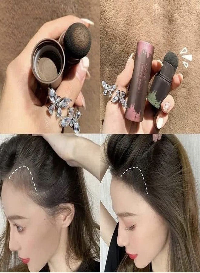CELLEBII® Natural Shade Hairline Powder, Hair Shading Sponge Pen, Hairline Shadow Powder Stick, Quick Root Touch-Up, Waterproof Hair Root Concealer For Thinning Hair(Black & Brown) - Image 4
