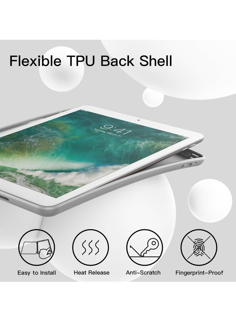 Jetech Case for iPad 9.7 Inch 6th Generation with Pencil Holder Slim Tablet Cover with Soft TPU Back Auto Wake Sleep Silver - Image 3