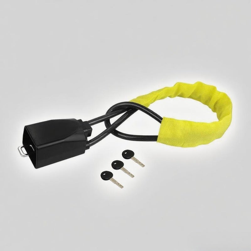 Steering Wheel Lock, Universal Seat Belt Lock Anti-Theft Locking Device with 3 Keys for Car SUV Van Golf Cart Truck Black
