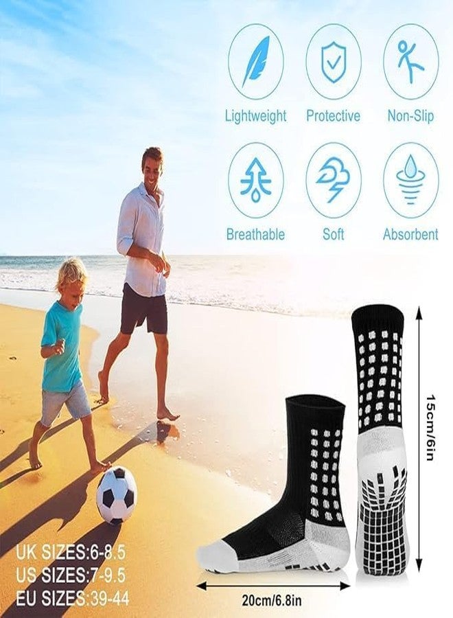 Vixwess Grip Socks Football, Football Grip Socks, Anti-Slip and Thicken Cushion football socks for men Sport Ankle Length (IN, Alpha, Free Size, Black, 2 Pair) - Image 1