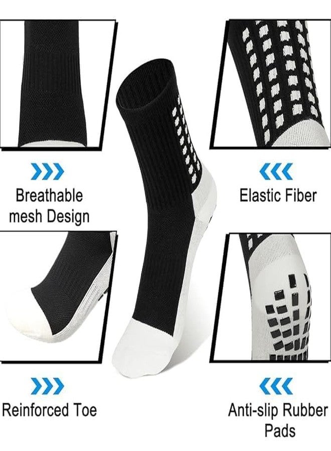 Vixwess Grip Socks Football, Football Grip Socks, Anti-Slip and Thicken Cushion football socks for men Sport Ankle Length (IN, Alpha, Free Size, Black, 2 Pair) - Image 3