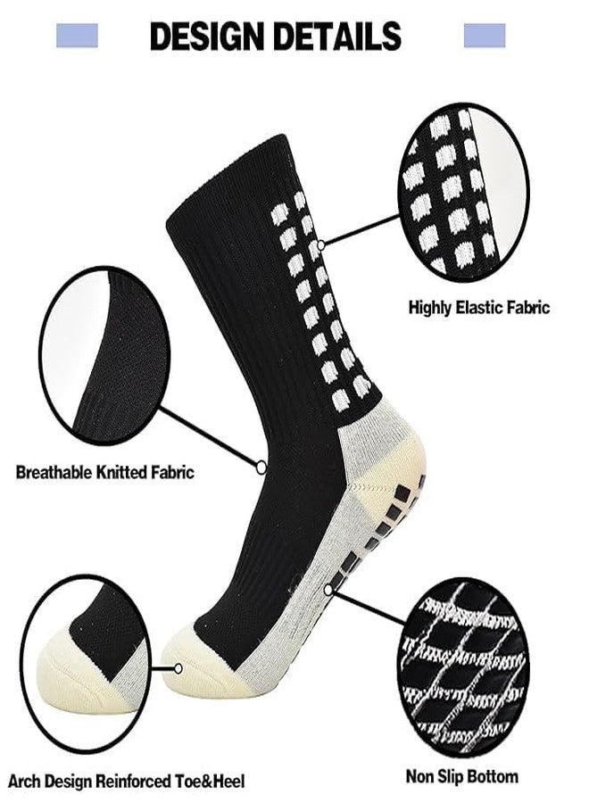 Vixwess Grip Socks Football, Football Grip Socks, Anti-Slip and Thicken Cushion football socks for men Sport Ankle Length (IN, Alpha, Free Size, Black, 2 Pair) - Image 2