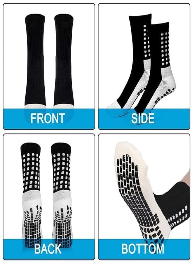 Vixwess Grip Socks Football, Football Grip Socks, Anti-Slip and Thicken Cushion football socks for men Sport Ankle Length (IN, Alpha, Free Size, Black, 2 Pair) - Image 4