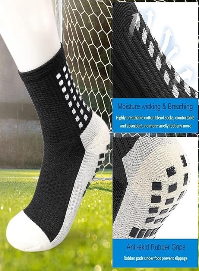 Vixwess Grip Socks Football, Football Grip Socks, Anti-Slip and Thicken Cushion football socks for men Sport Ankle Length (IN, Alpha, Free Size, Black, 2 Pair) - Image 5