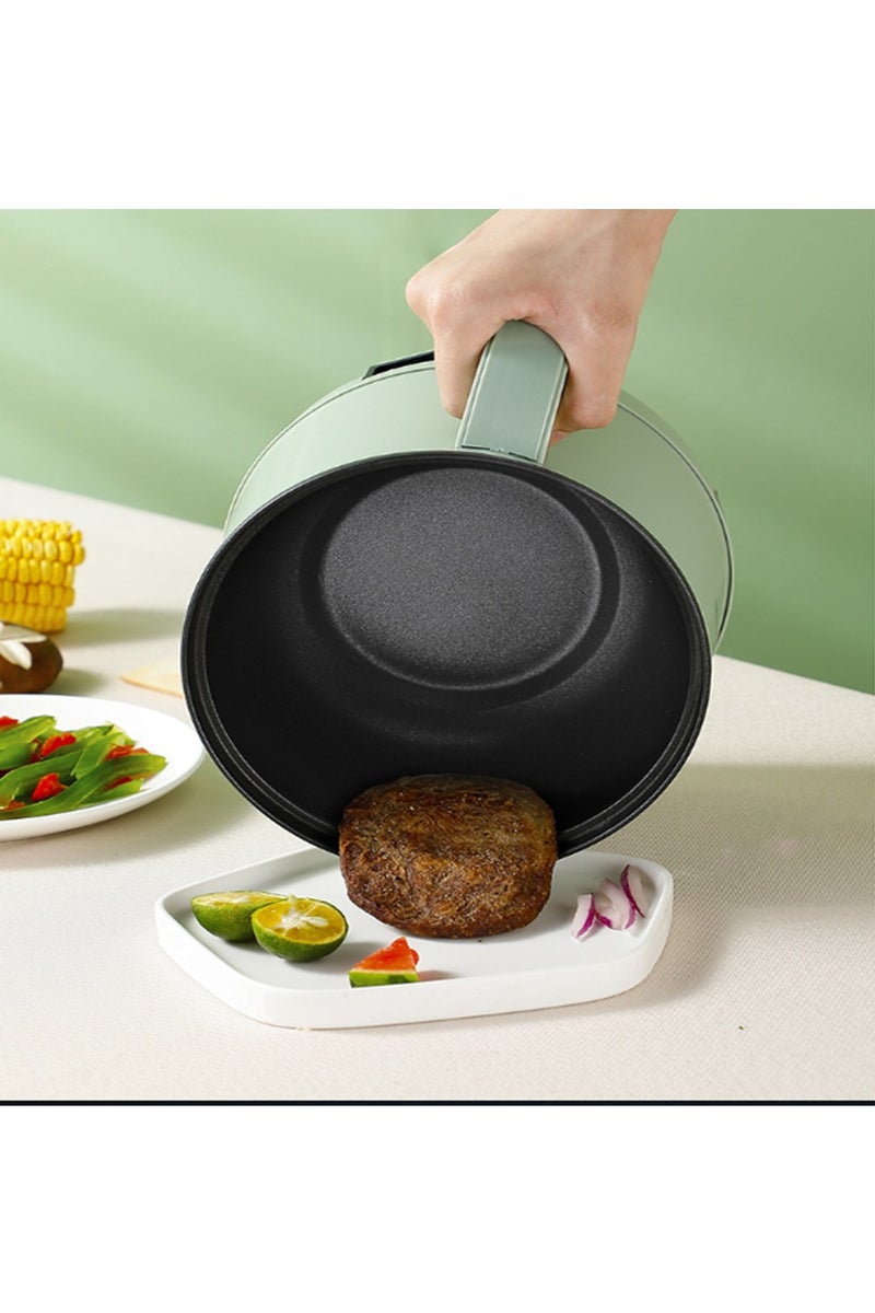 Arabest Electric Pot  with Steamer,Rapid Ramen Cooker,1.8L Mini Portable Self Heating Electric Pot For Cooking Noodles Oatmeal Pasta,Shabu Shabu Hotpot Pot Electric Dorm Lazy Pot,Non-Stick Green - Image 3