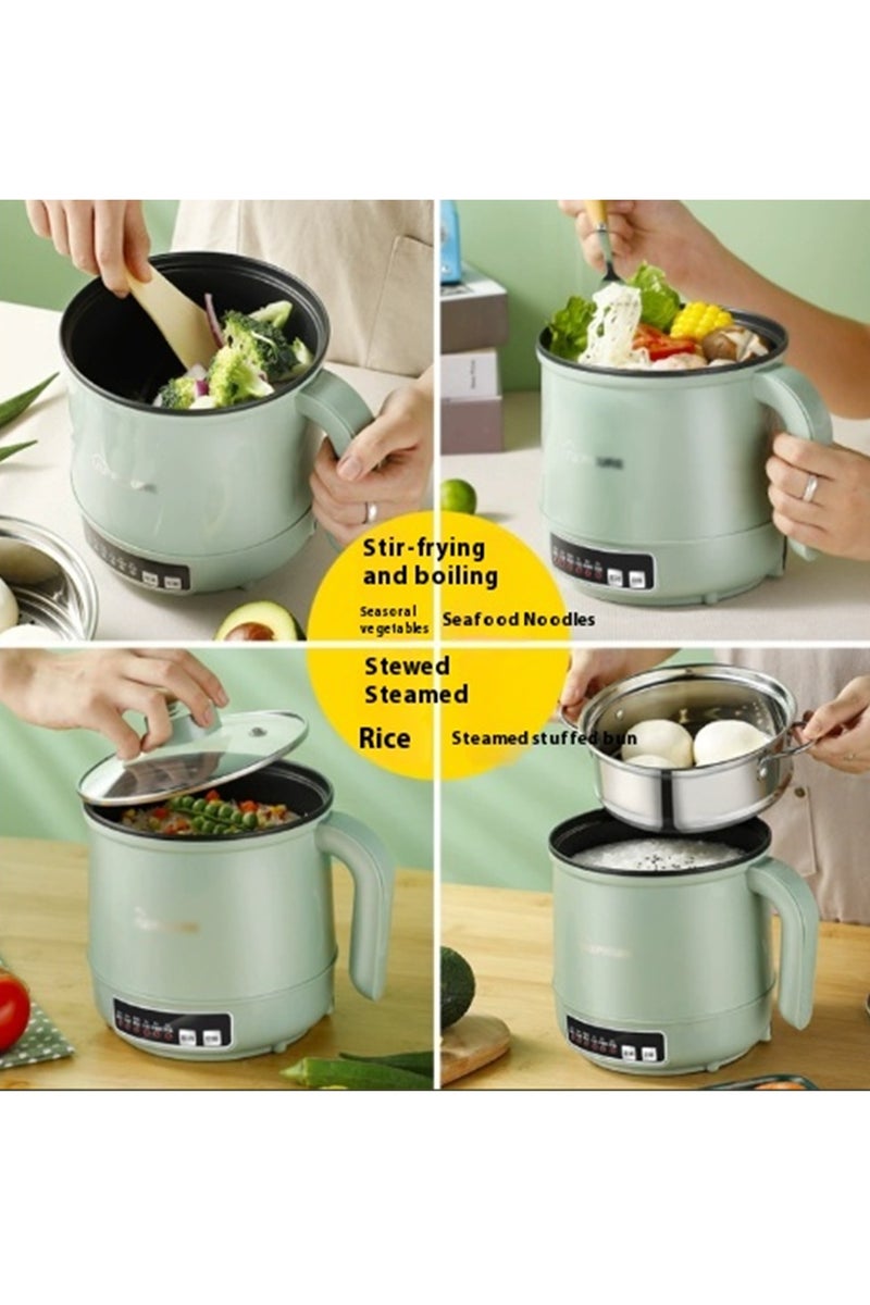 Arabest Electric Pot  with Steamer,Rapid Ramen Cooker,1.8L Mini Portable Self Heating Electric Pot For Cooking Noodles Oatmeal Pasta,Shabu Shabu Hotpot Pot Electric Dorm Lazy Pot,Non-Stick Green - Image 5