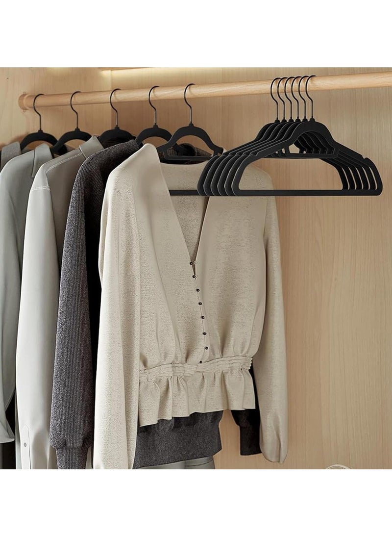 TYCOM Clothes Hangers 100 Pack Velvet Ultra Thin Space Saving Coats Clothes Hangers Non Slip Suit Hangers with 360 Degree Swivel Hook for Jackets Pants Dress 100 Pieces Black. - Image 2