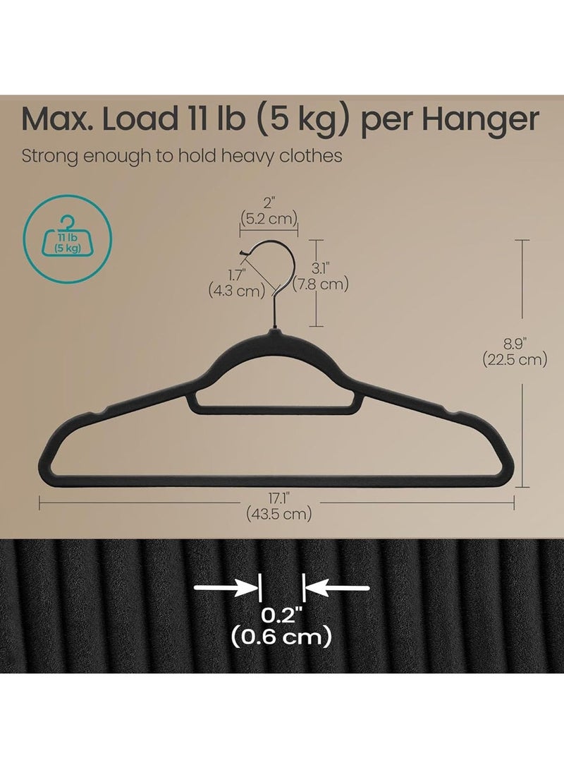 TYCOM Clothes Hangers 100 Pack Velvet Ultra Thin Space Saving Coats Clothes Hangers Non Slip Suit Hangers with 360 Degree Swivel Hook for Jackets Pants Dress 100 Pieces Black. - Image 3
