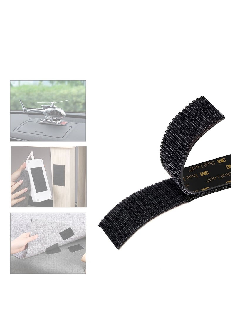 Beauenty 3M Dual Lock Reclosable Fasteners Heavy Duty Hook and Loop with Adhesive Black Fastener for Indoor Outdoor Use Car Home Office Supplies - Image 1