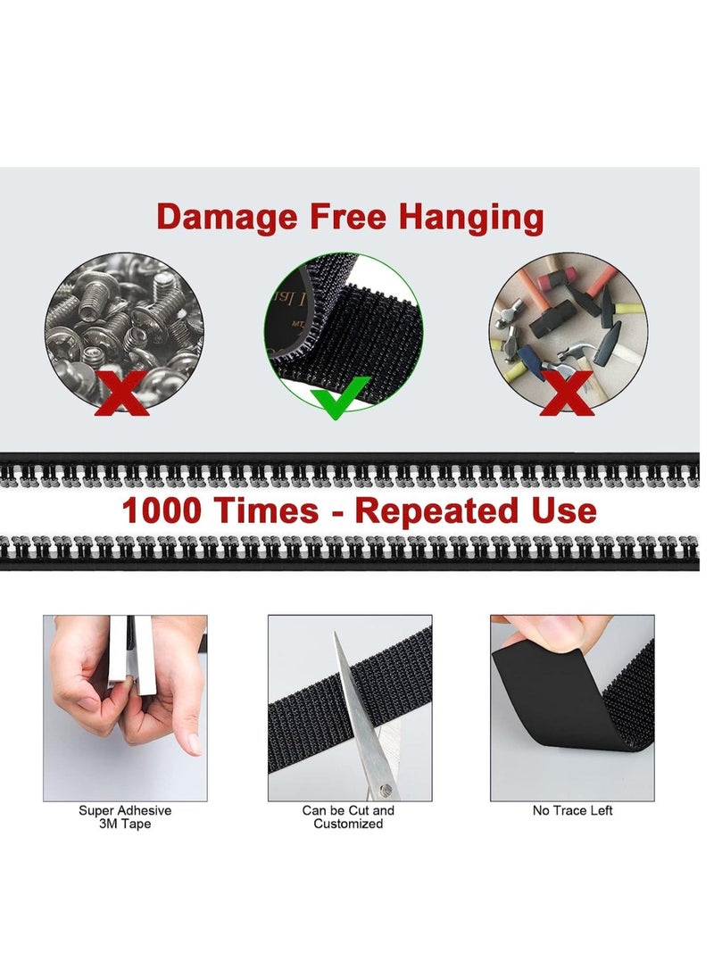 Beauenty 3M Dual Lock Reclosable Fasteners Heavy Duty Hook and Loop with Adhesive Black Fastener for Indoor Outdoor Use Car Home Office Supplies - Image 2
