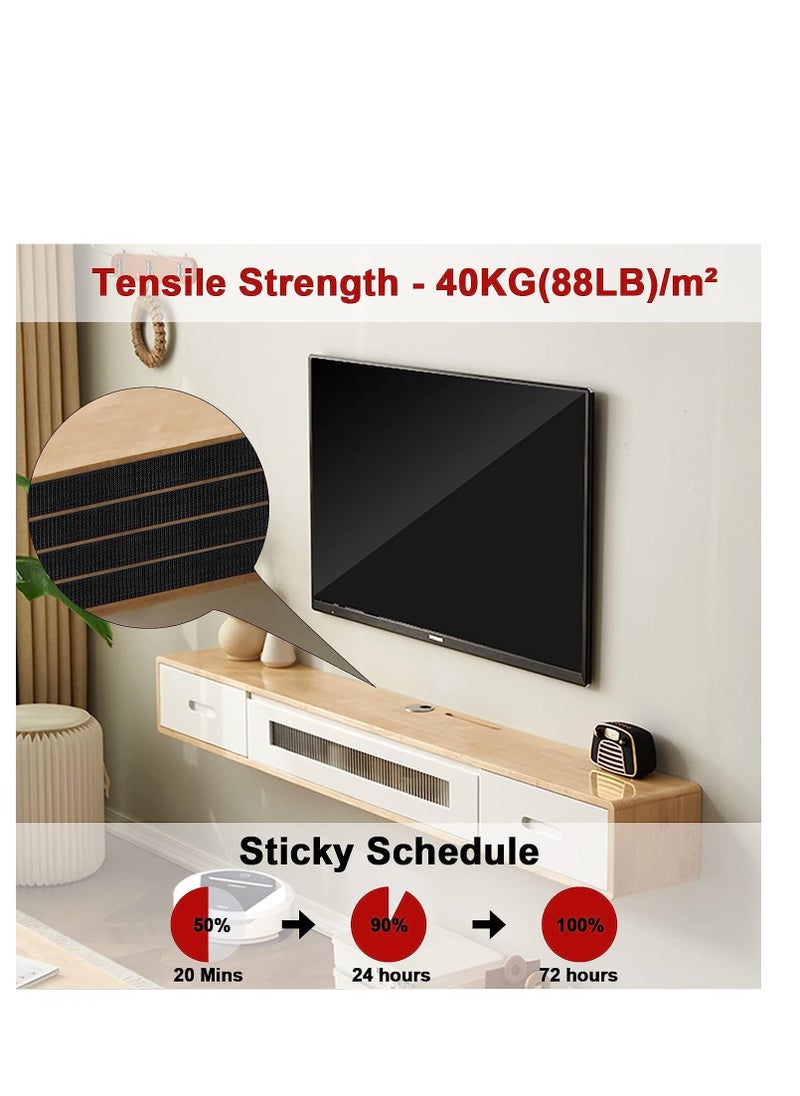 Beauenty 3M Dual Lock Reclosable Fasteners Heavy Duty Hook and Loop with Adhesive Black Fastener for Indoor Outdoor Use Car Home Office Supplies - Image 4