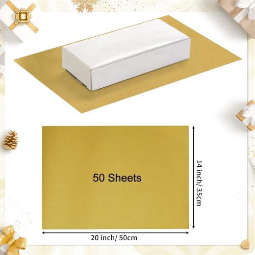 Hlonon 50 Sheets Gold Tissue Paper for Gift Bags - Gold Wrapping Tissue Paper Bulk for Weddings Birthday DIY Project Christmas Gift Wrapping Crafts Decor (14 x 20 Inch) - Image 3