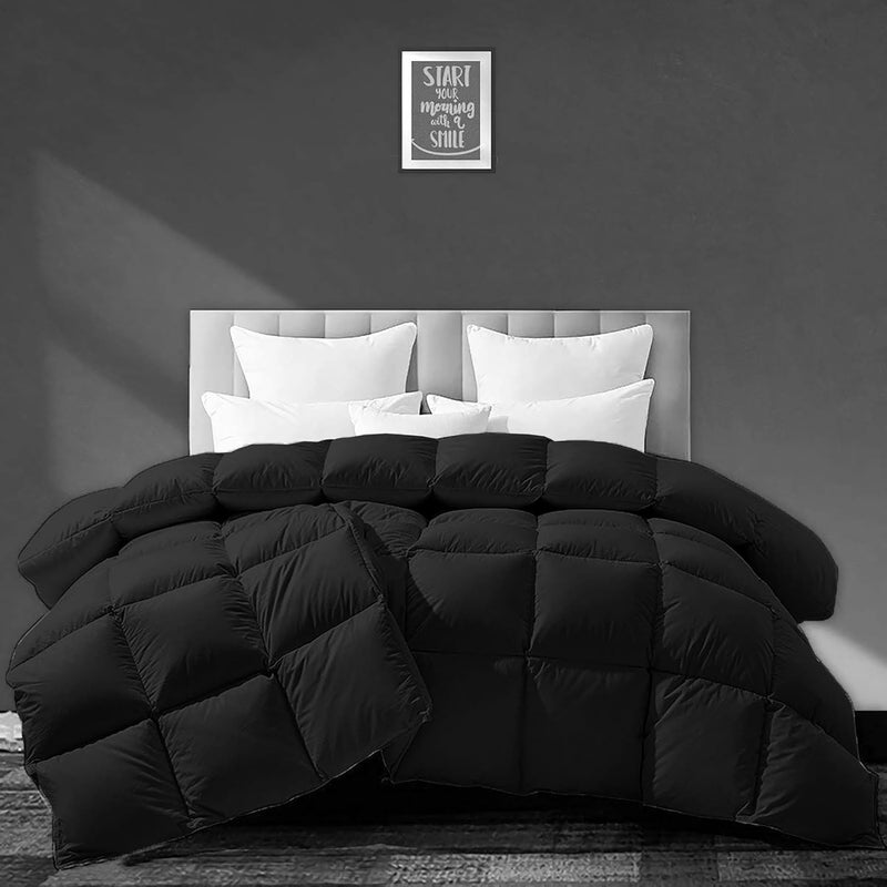 BEDDY FUSION 500 GSM Winter Comforter Double Bed Size 90X100 Premium Collection Heavy Winter Quilted Comforter 500 GSM Microfiber Fill DuvetBlanket Double Bed Black Color - Image 1