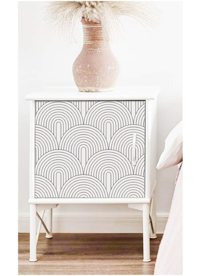 HAOKHOME Haokhome 96033 Peel And Stick Wallpaper Abstract Rainbow Black/White Removable Contactpaper For Home Bathroom Decorations 17.7In X 9.8Ft  - Image 2