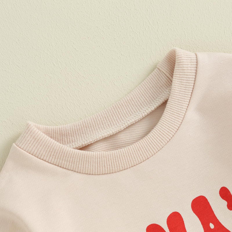 LAGKIYOJ Baby Girl Boy Valentines Day Outfits Letter Sweater Romper Long Sleeve Crewneck Sweatshirt Newborn Spring Clothes (Mama's, 3-6 Months) - Image 5