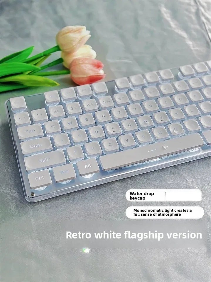 Eweadn GX710 Wireless Silent Keyboard and Mouse Set Retro Design for Computer Office - Image 2