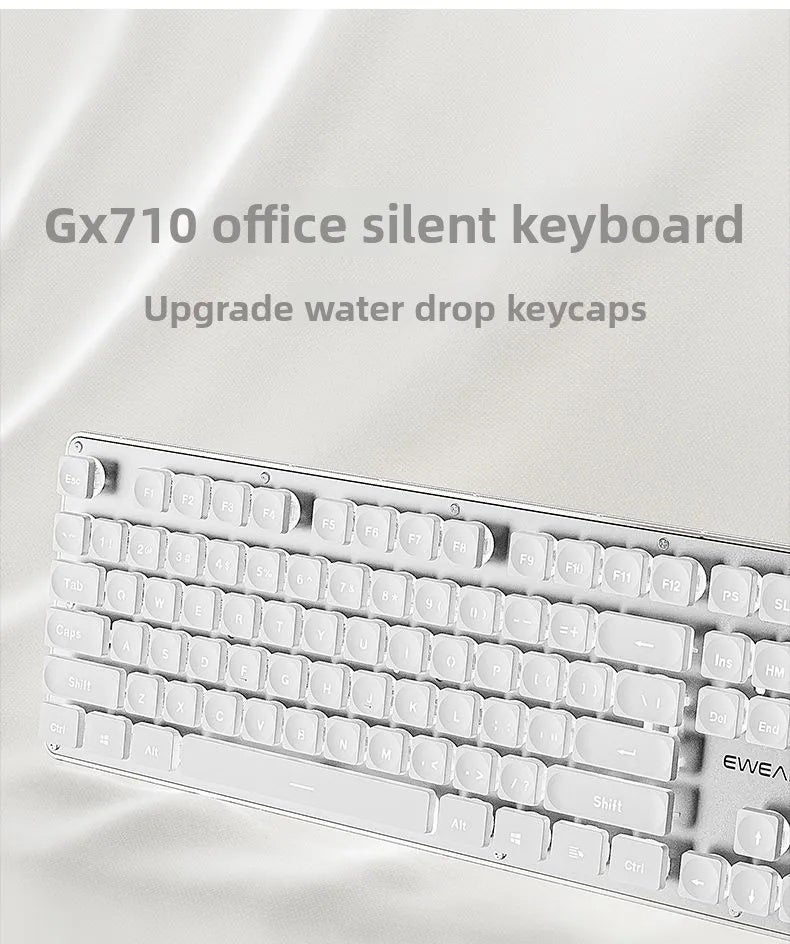 Eweadn GX710 Wireless Silent Keyboard and Mouse Set Retro Design for Computer Office - Image 4