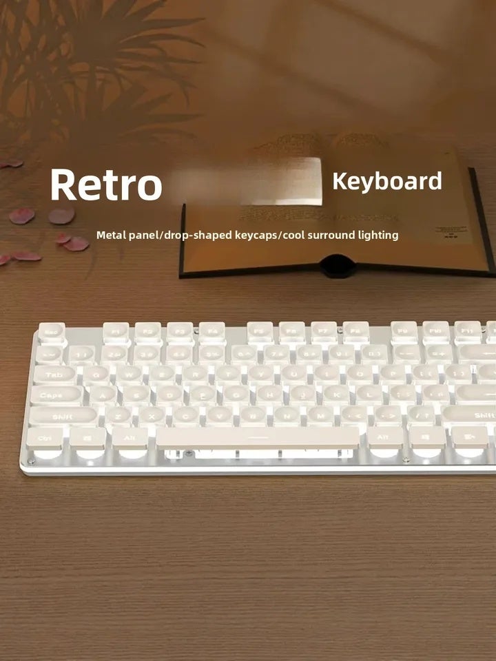 Eweadn GX710 Wireless Silent Keyboard and Mouse Set Retro Design for Computer Office - Image 3