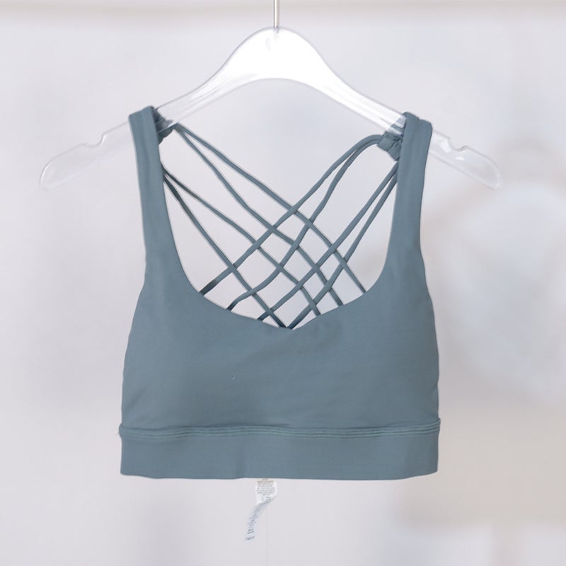 Women''s sports underwear back cross eight yoga bra fitness naked comfortable high elastic yoga clothing - Image 1