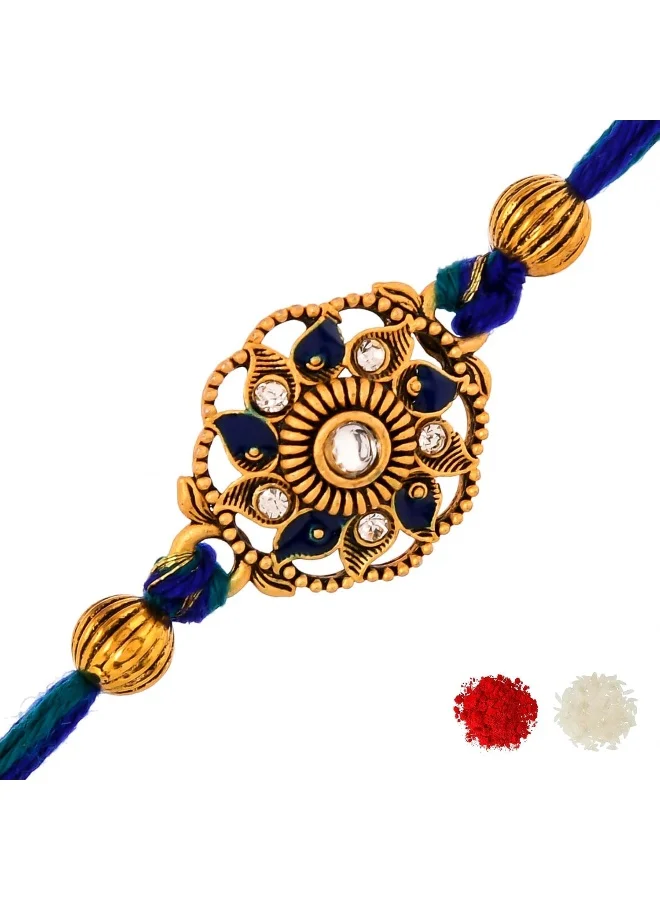 فويلا راخي بخيط مينا أزرق وأخضر