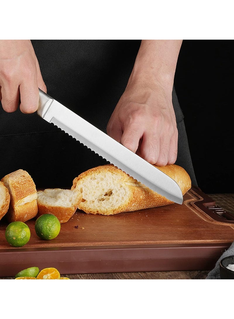 general Pink Kitchen Knife Set, 9-Piece Set - Non-stick, Sharp, High-Carbon Stainless Steel Knives with Acrylic Block - Perfect for Slicing Meat and Chopping - Ideal Kitchen Gift for Women - Image 2