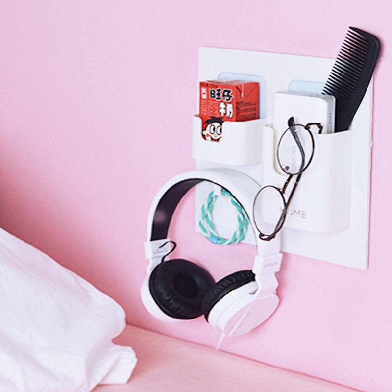 EHKIT Easy Eco Life Bedside Shelf Accessories Organizer Wall Mount Self Stick OnIdeal for GlassesRemoteEarphone Cell Phone ChargerManicure Kit 