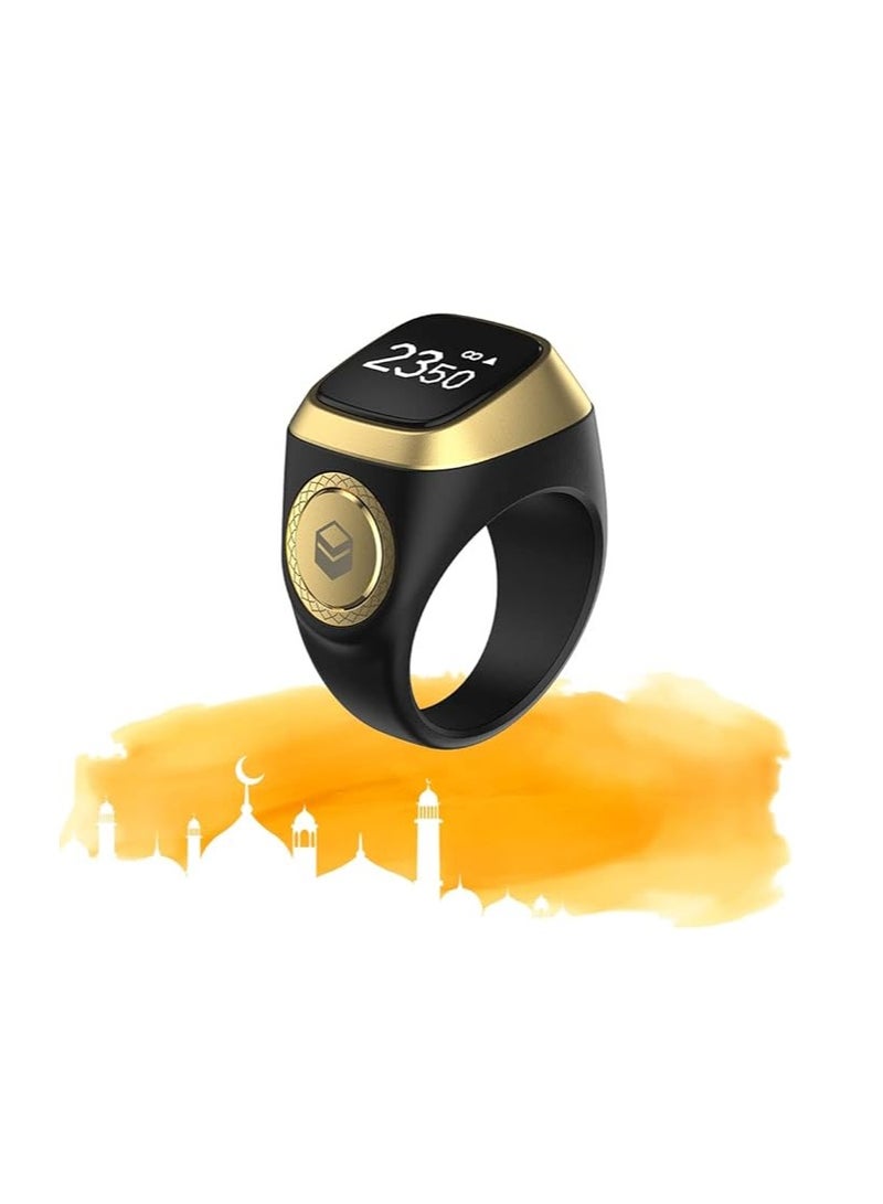 iQIBLA Smart Tasbih Plastic Zikr Lite Ring Black Grey 20MM - Image 1