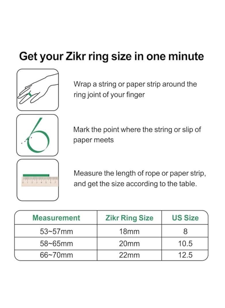 iQIBLA Smart Tasbih Plastic Zikr Lite Ring Black Grey 20MM - Image 4