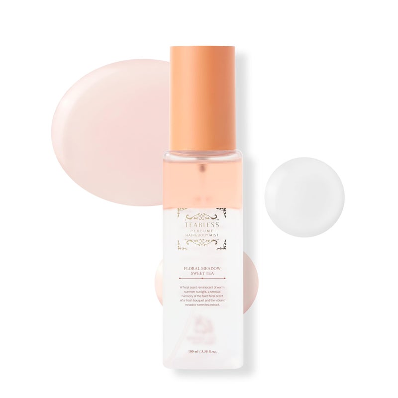 TEABLESS Floral Meadow Sweet Tea Perfume Hair & Body Mist, Hair and Body Perfume Spray for Dry Skin, Moisture Balance, Soothing, Nourishing, Long-Lasting Fragrance, Floral Scent - Image 1