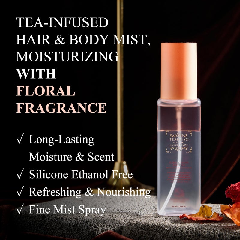 TEABLESS Floral Meadow Sweet Tea Perfume Hair & Body Mist, Hair and Body Perfume Spray for Dry Skin, Moisture Balance, Soothing, Nourishing, Long-Lasting Fragrance, Floral Scent - Image 2