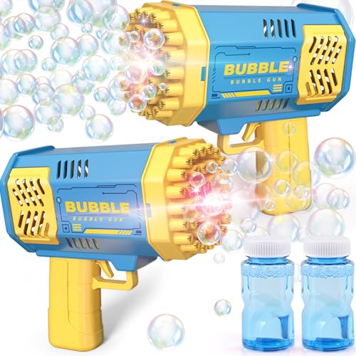 Beria Bubble Gun 2 Pack Bubble Machine for Toddlers Toys for Kids 3 4 5 6 7 8 Years Old Bubbles Maker Blower Toy for Boys Girls Outdoor Indoor Birthday Wedding Party Gifts for Ages 48 - Image 1