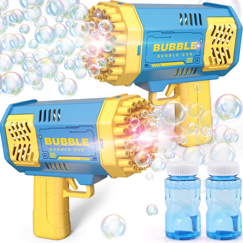 Beria Bubble Gun 2 Pack Bubble Machine for Toddlers Toys for Kids 3 4 5 6 7 8 Years Old Bubbles Maker Blower Toy for Boys Girls Outdoor Indoor Birthday Wedding Party Gifts for Ages 48 - Image 3