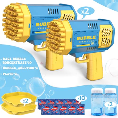 Beria Bubble Gun 2 Pack Bubble Machine for Toddlers Toys for Kids 3 4 5 6 7 8 Years Old Bubbles Maker Blower Toy for Boys Girls Outdoor Indoor Birthday Wedding Party Gifts for Ages 48 - Image 5