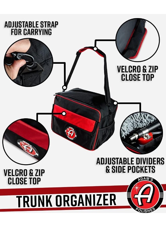 Adam's Polishes - Foldable Trunk Organizer Bag - Car Box Organizer Storage For Car Detailing Products, Car Accessories, Cleaners, Air Fresheners, Microfiber Towels & More - Image 1