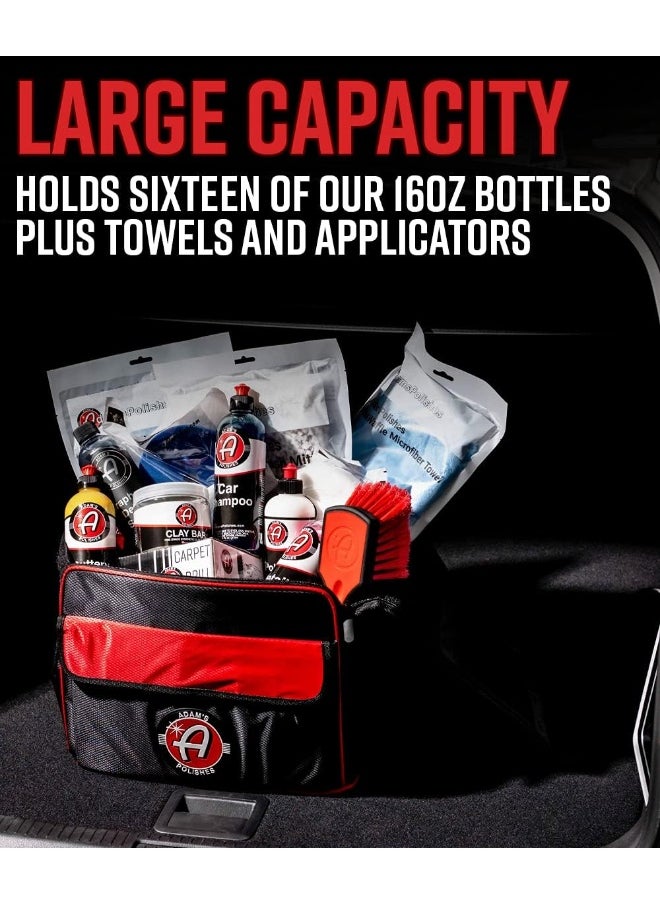 Adam's Polishes - Foldable Trunk Organizer Bag - Car Box Organizer Storage For Car Detailing Products, Car Accessories, Cleaners, Air Fresheners, Microfiber Towels & More - Image 1