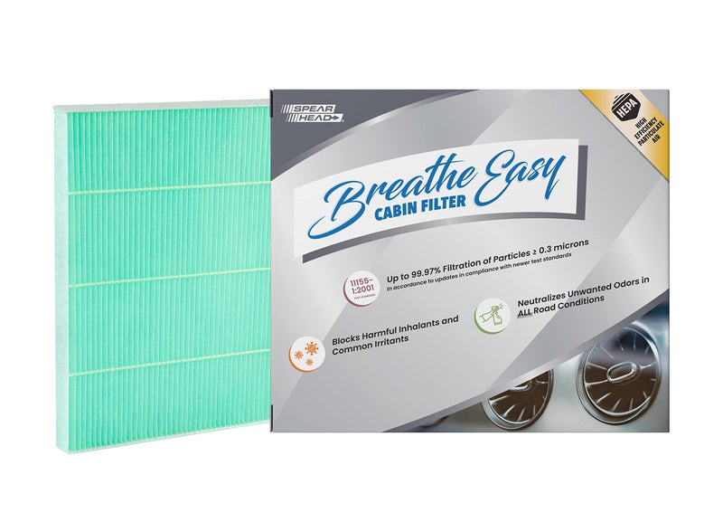 Spearhead HEPA Breathe Easy Cabin Filter Up to 9997 Filtration of 03 Micron Particles wNo Airflow Reduction BE775H