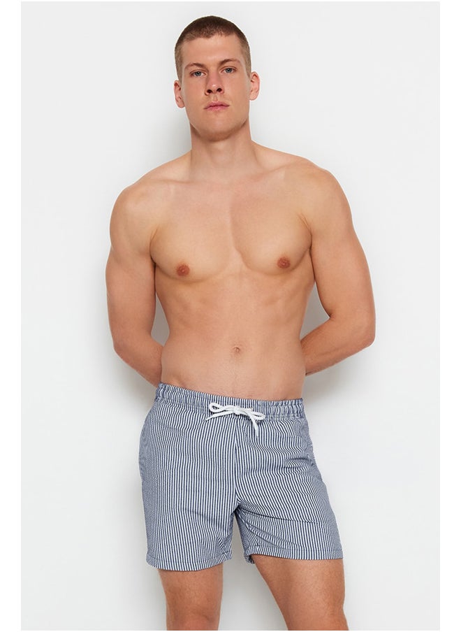 trendyol - Navy Blue Men's Striped Sea Shorts - Image 1