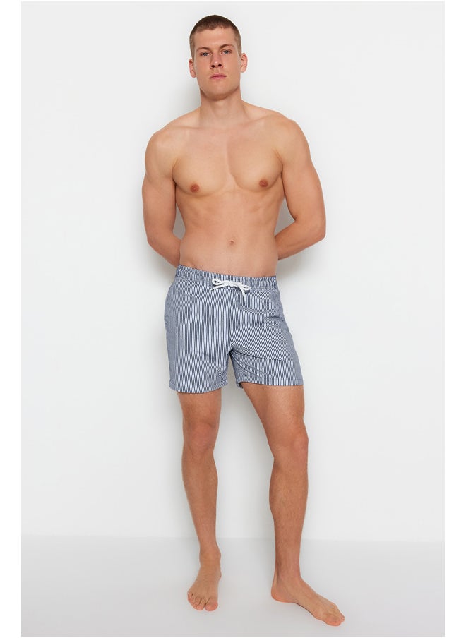 trendyol - Navy Blue Men's Striped Sea Shorts - Image 1