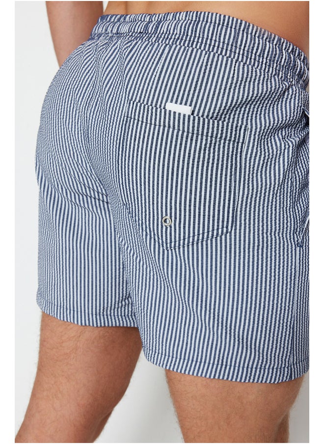 trendyol - Navy Blue Men's Striped Sea Shorts - Image 1