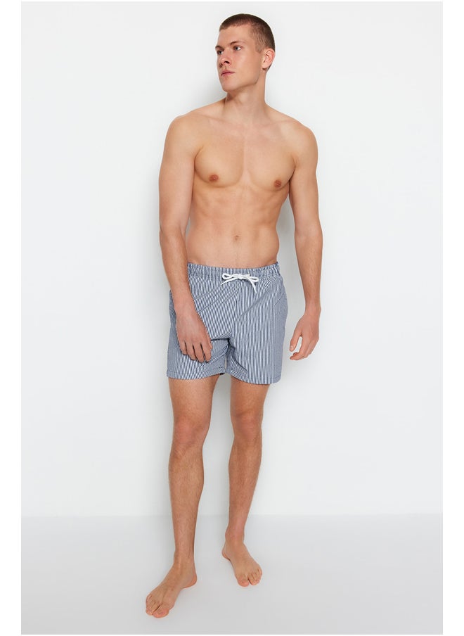 trendyol - Navy Blue Men's Striped Sea Shorts - Image 1