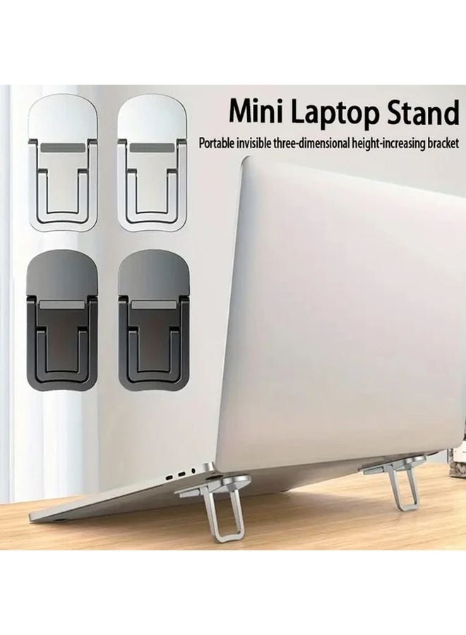 Black Mini Foldable Laptop Stand Portable Computer Keyboard Riser With 2 Adjustable Angles - Image 2